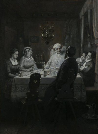 Seder (Das Passahmahl) von Moritz Daniel Oppenheim